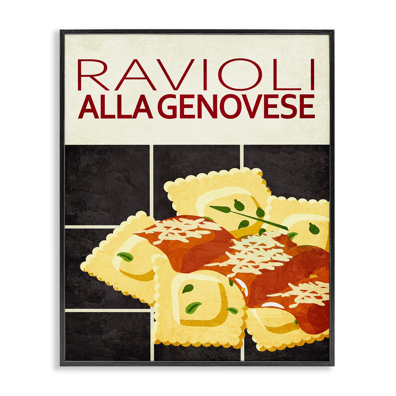 Stupell Industries Ravioli Classic Kitchen Framed Giclee Design by Kim Allen